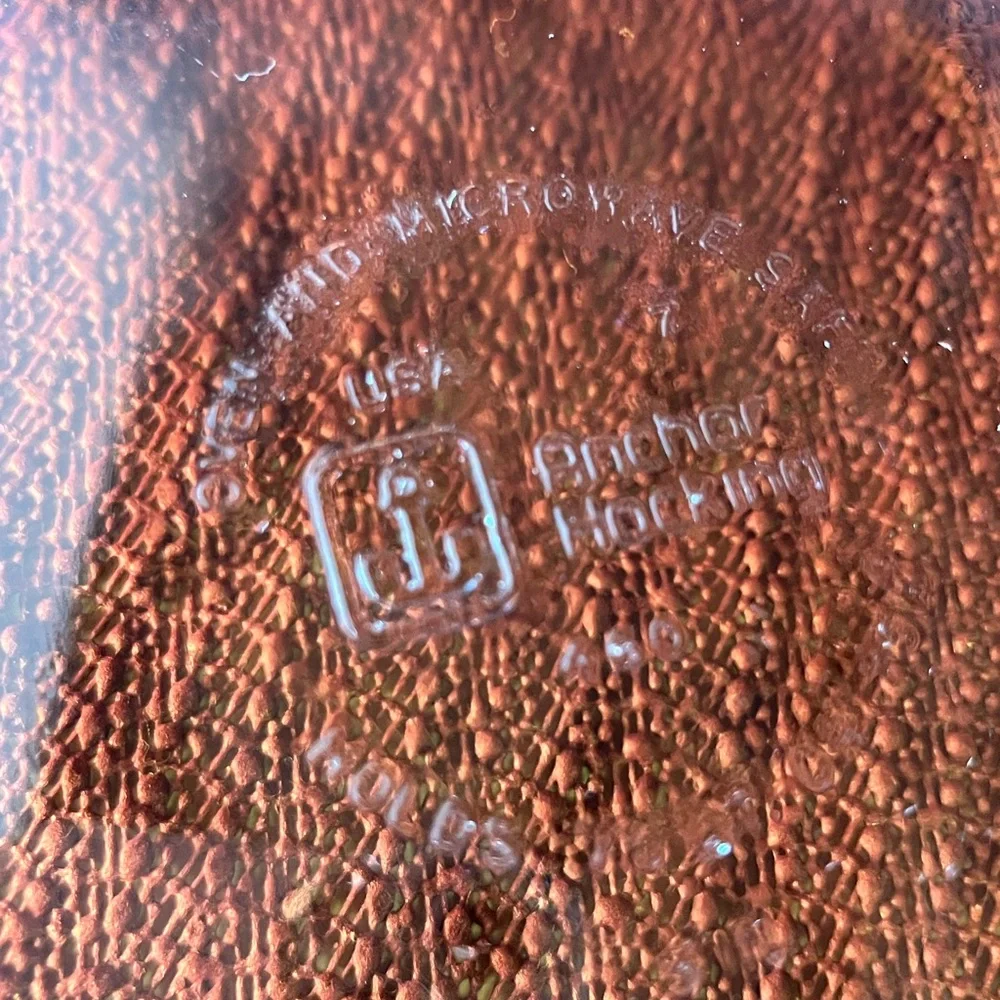 VINTAGE ANCHOR HOCKING‎ #460 9in AMBER GLASS PIE PLATE GOOD USED CONDITION